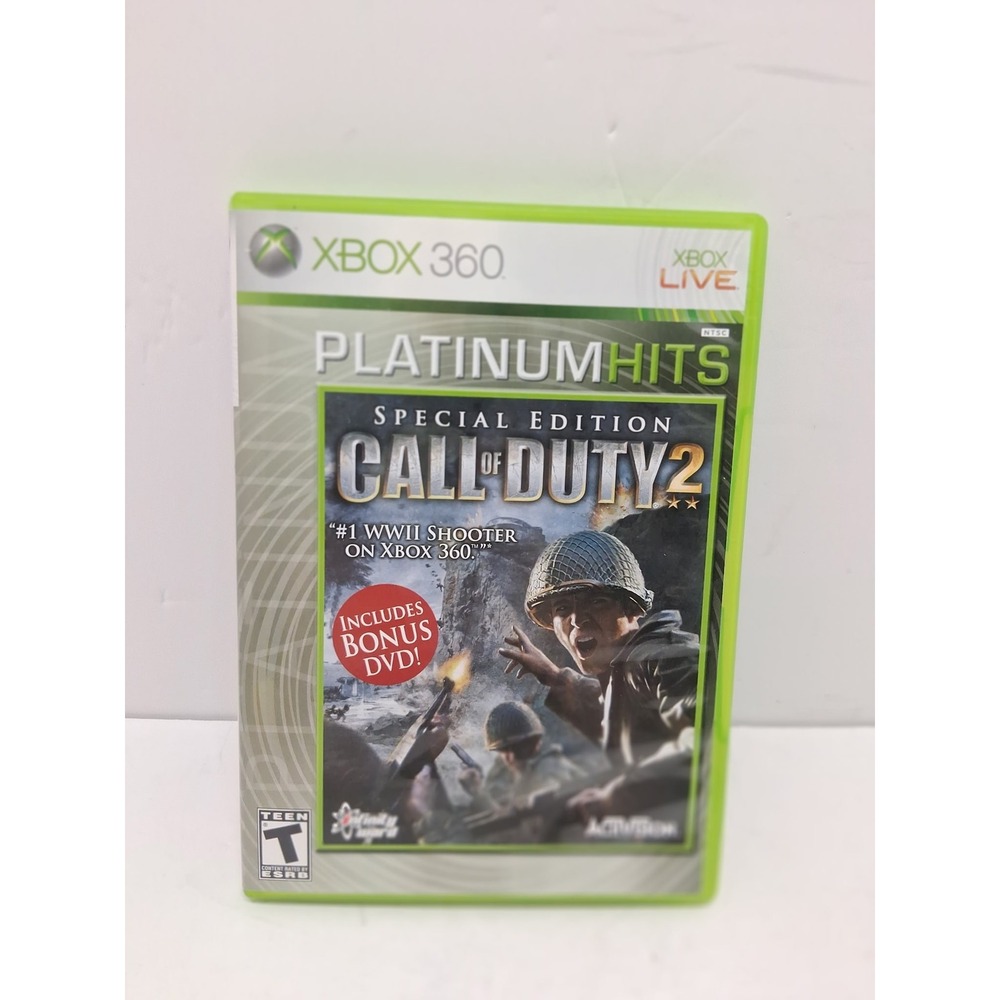 Call of Duty 2 Special Edition Xbox 360 Platinum Hits WWII Shooter Bonus DVD